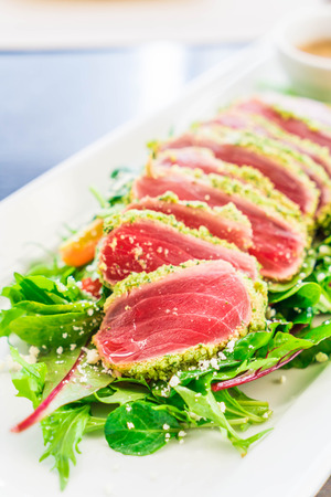 raw tuna salad - healthy food styleの写真素材
