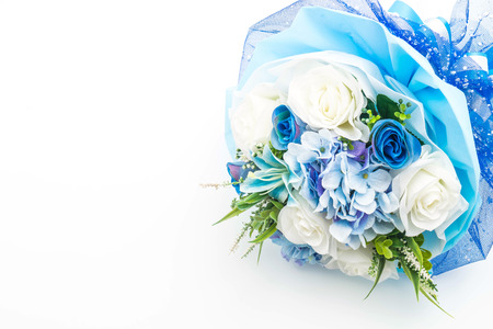 beautiful bouquet of rose flowers on white backgroundの写真素材