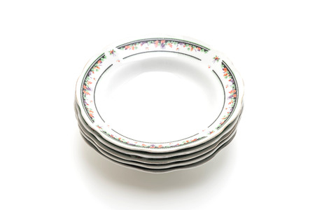 plate isolated on white backgroundの写真素材