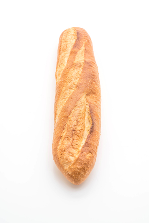 baguette bread isolated on white backgroundの写真素材