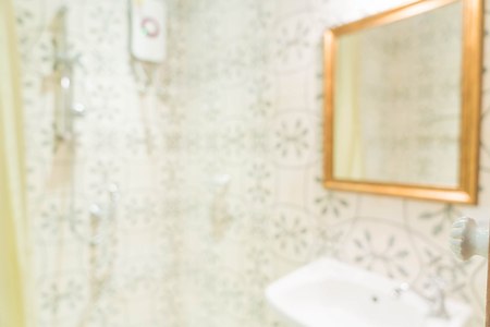Abstract blur and defocused bathroom and toilet interior for backgroundの写真素材