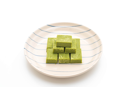 soft chocolate green tea  isolated on white backgroundの写真素材