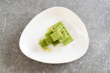 soft chocolate green tea  on plateの写真素材