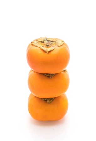 fresh persimmon isolated on white backgroundの写真素材