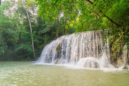 Beautiful Erawan Waterfall, Erawan National Park at Kanchanaburi in Thailand
