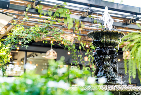 fountain decoration in the gardenの写真素材