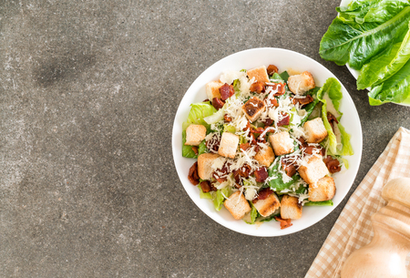 caesar salad on table - Healthy food styleの写真素材