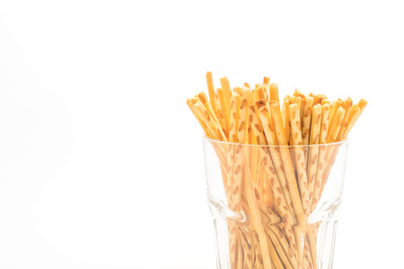 biscuit sticks isolated on white backgroundの写真素材