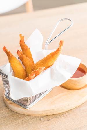 deep fried shrimp with sauceの写真素材