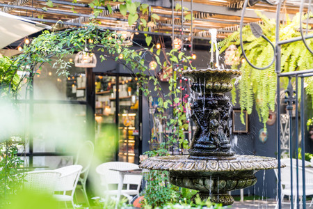 fountain decoration in the gardenの写真素材