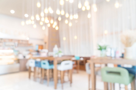 defocused blur in cafe for backgroundの写真素材