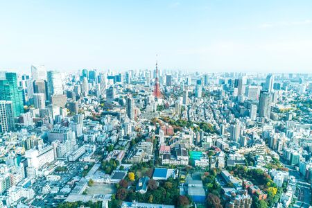 Tokyo city skyline with Tokyo Tower, Tokyo Japanのeditorial素材