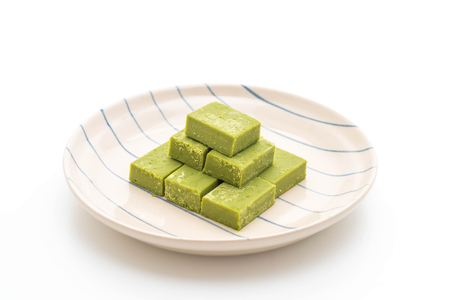 soft chocolate green tea  isolated on white backgroundの写真素材