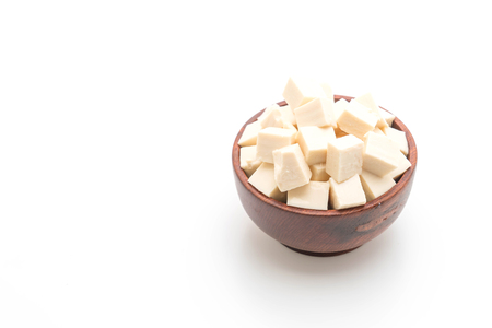 tofu isolated on white backgroundの写真素材