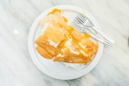 Thai Style Crisp Tart on plateの写真素材