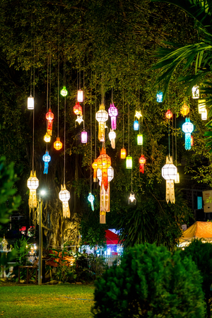 traditional lamp in Chiang Mai, Thailandの写真素材