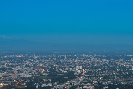 Chiang Mai, Thailand  city skyline with beautiful skyの写真素材