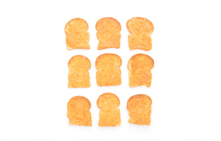 baked toast garlic bread isolated on white background