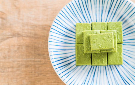 soft chocolate green tea  on plate