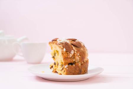 raisin bread cake with almond - Italian dessert style