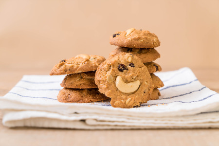 cookies with raisin and roasted cashew nutsの写真素材