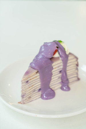 sweet potato layer crape cakeの写真素材