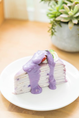 sweet potato layer crape cakeの写真素材