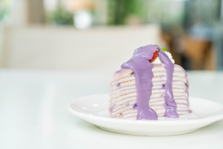 Sweet potato layer crape cakeの写真素材