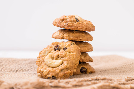cookies with raisin and roasted cashew nutsの写真素材