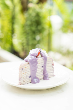 sweet potato layer crape cakeの写真素材