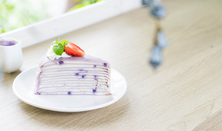 sweet potato layer crape cakeの写真素材