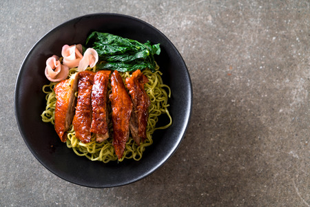 roasted duck with vegetable noodles - Asian food styleの写真素材