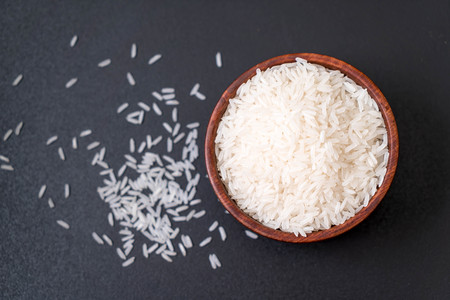 white raw Thai jasmine riceの写真素材