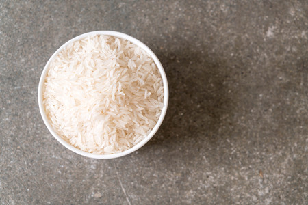 white raw Thai jasmine riceの写真素材