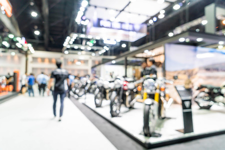 Abstract blur and defocused car and motor exhibition show event for backgroundの写真素材