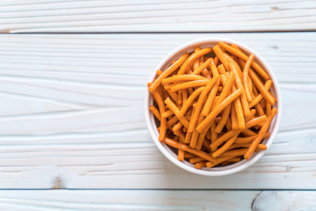 salt stick biscuit in bowlの写真素材