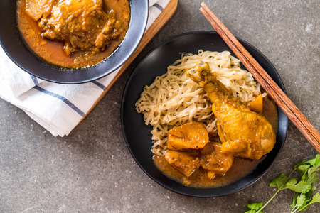 Chicken Massaman Curry Paste with Noodle - Asian Food Styleの写真素材
