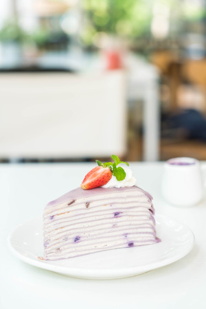 sweet potato layer crape cakeの写真素材