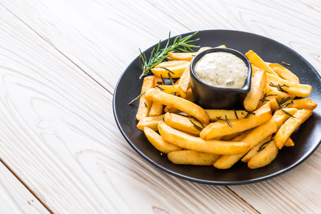 french fries with sauce - unhealthy food