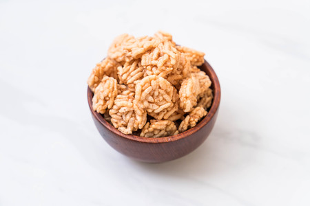 salted crispy rice in bowl