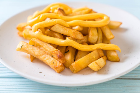 french fries with cheese - unhealthy foodの写真素材