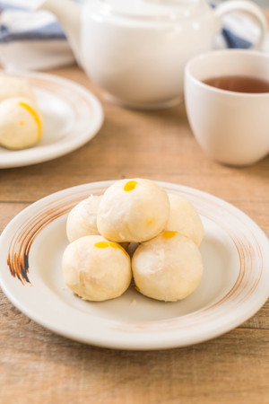 Chinese pastry cake on plateの写真素材