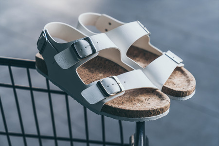 Men's leather sandals - casual styleの写真素材