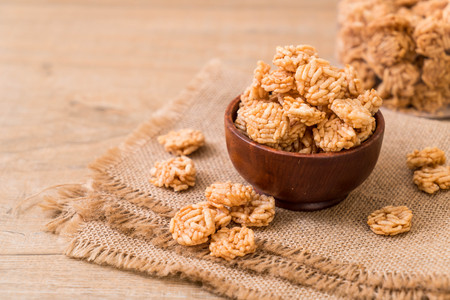 salted crispy rice in bowl