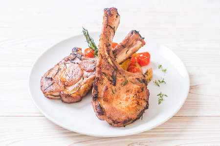 pork chop steak on plate