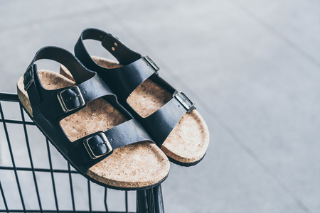 Men's leather sandals - casual style