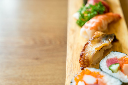 mix raw sushi set - japanese food styleの写真素材
