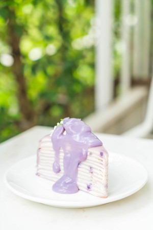 sweet potato layer crape cakeの写真素材