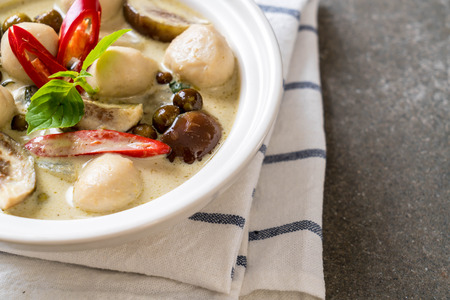 green curry with fish ball - Thai foodの写真素材