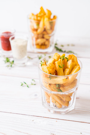 french fries with sauce - unhealthy food